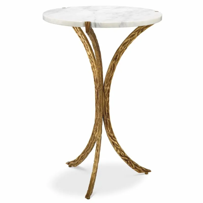 Casa Padrino tavolino di lusso a 3 gambe con piano in marmo ottone vintage / bianco Ø 40 x A. 59 cm Sichere Zahlung