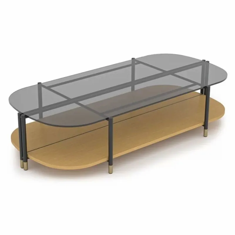 Markenprodukt Casa Padrino tavolo da salotto di lusso naturale / grigio / ottone 155 cm - Mobili da soggiorno e hotel