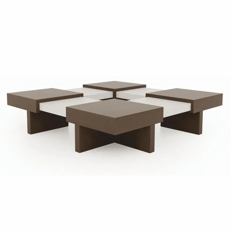 Schneller Versand Casa Padrino tavolo da salotto di lusso marrone / bianco 100-140 cm - Tavolo da soggiorno estensibile