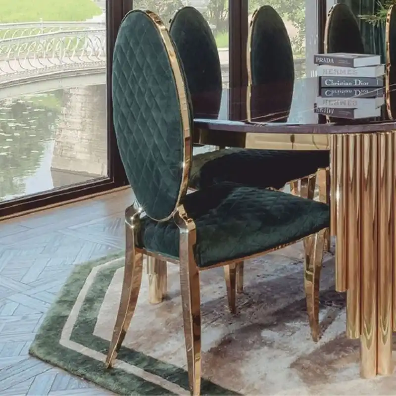 Casa Padrino sedia da pranzo di lusso verde / oro A. 108 cm - Mobili per sala da pranzo Top-Angebot