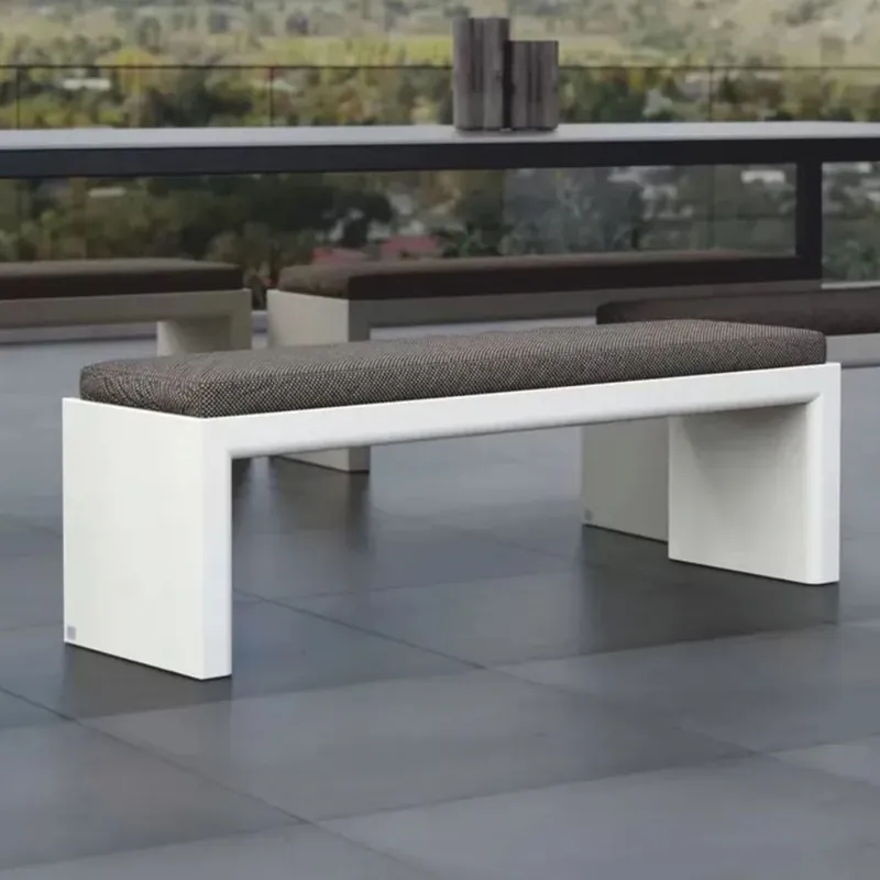 Casa Padrino panca da giardino di lusso grigio scuro / bianco opaco 150 cm – Panca per esterni Preiswert