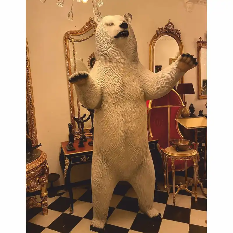 Casa Padrino scultura decorativa XXL orso bianco / nero A. 240 cm - Figura da giardino Heißes Angebot