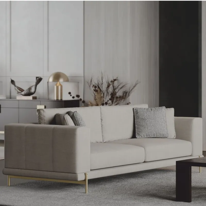 Casa Padrino divano di lusso grigio / ottone 260 cm - Mobili per soggiorno e hotel Solange Der Vorrat Reicht