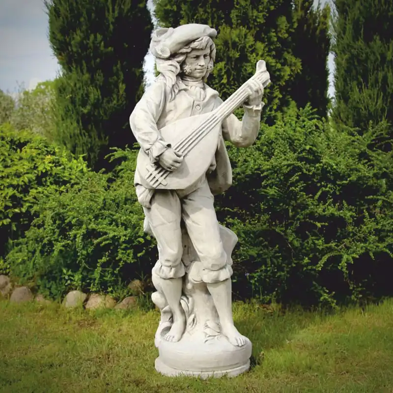 Schneller Versand Casa Padrino Scultura Decorativa da Giardino in Pietra Art Nouveau Uomo Grigio A. 185 cm