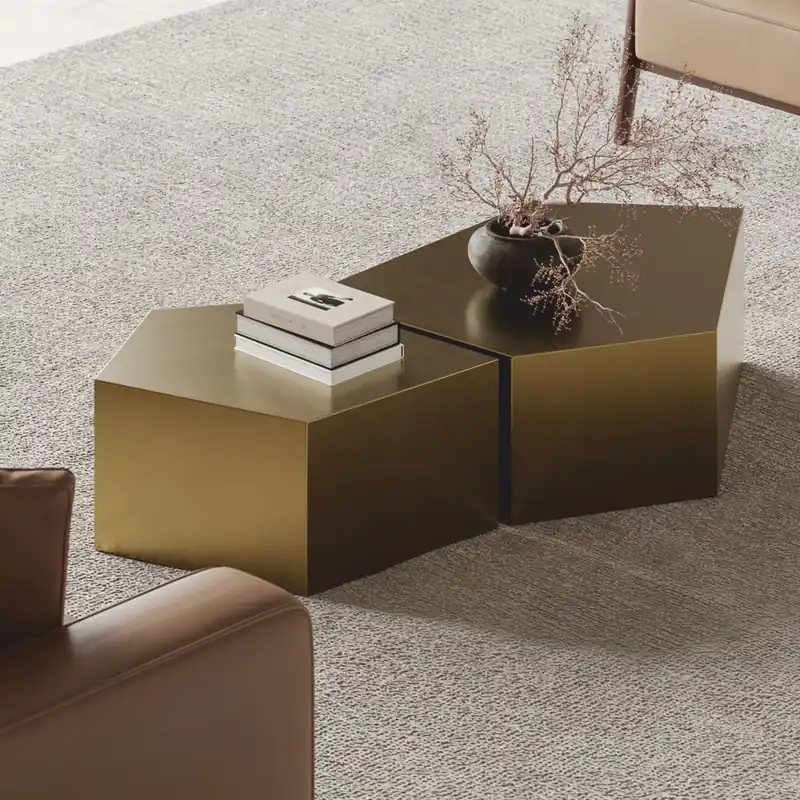 Jetzt Kaufen Casa Padrino set di tavolo da salotto in metallo di lusso ottone - Mobili per hotel e soggiorno
