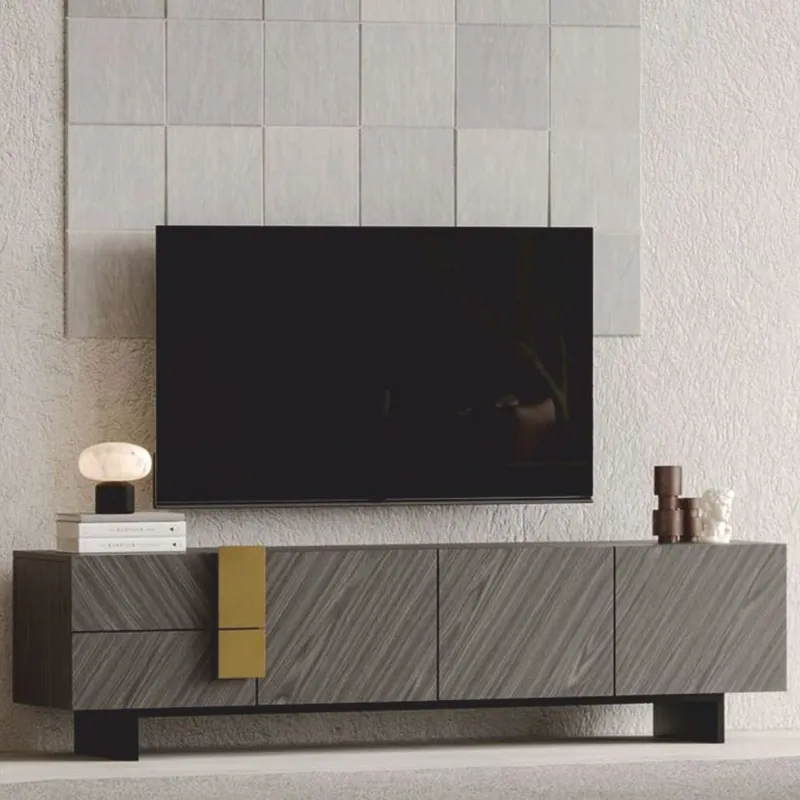 Casa Padrino armadio TV di lusso grigio / nero / ottone 220 cm - Mobili per soggiorno e hotel Expressversand