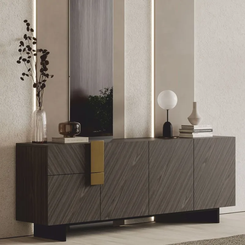 Casa Padrino credenza di lusso grigio / nero / ottone 220 cm - Mobili per hotel e sale da pranzo Sofort Bestellen