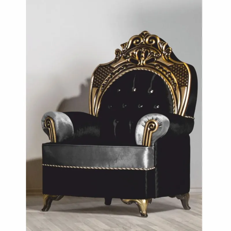 Casa Padrino poltrona barocco di lusso con strass nero / argento / oro - Magnifici mobili barocchi Schnäppchen