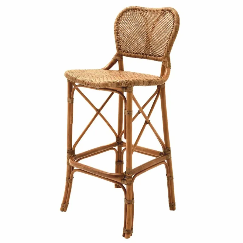 Casa Padrino sedia da bar in rattan di lusso marrone A. 104,5 cm - Mobili da bar in rattan Jetzt Kaufen