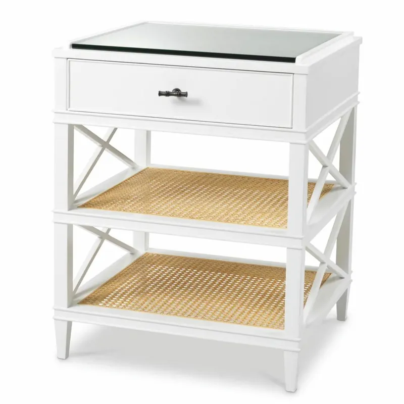 Casa Padrino tavolino di lusso in mogano con cassetto e piano in vetro A. 76 cm Heißes Angebot