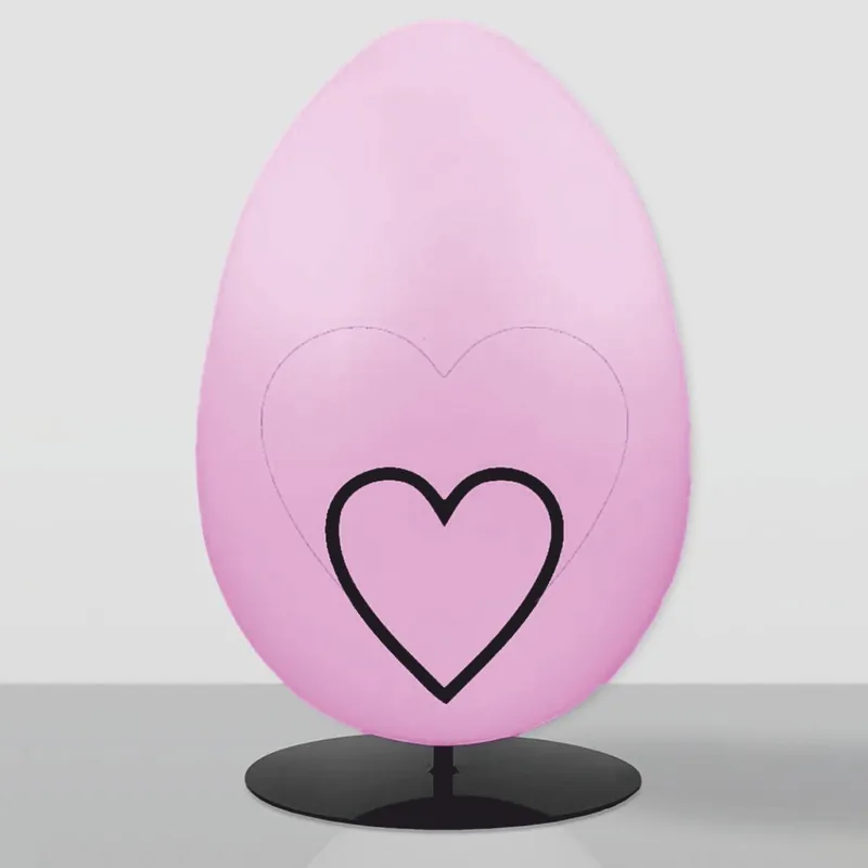 Wochenendangebot Casa Padrino uovo di pasqua decorativo XXL con supporto rosa / nero A. 160 cm - Decorazione pasquale
