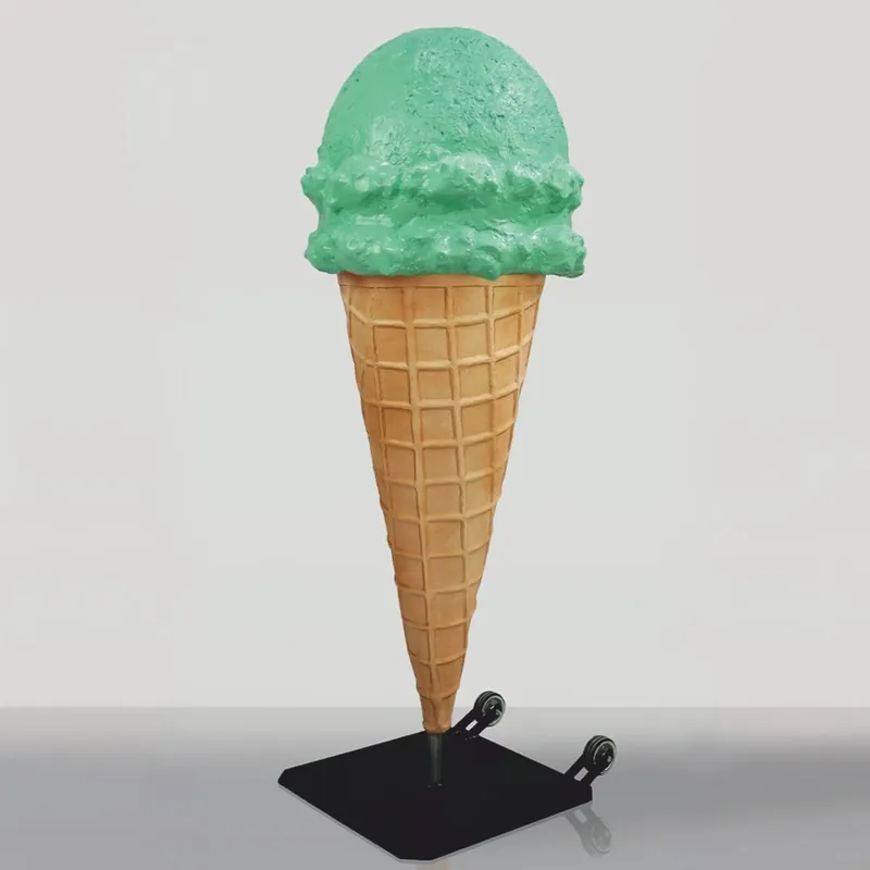 Casa Padrino cono gelato decorativo XXL verde / naturale / nero A. 140 cm - Decorazione gelateria Neue Kollektion