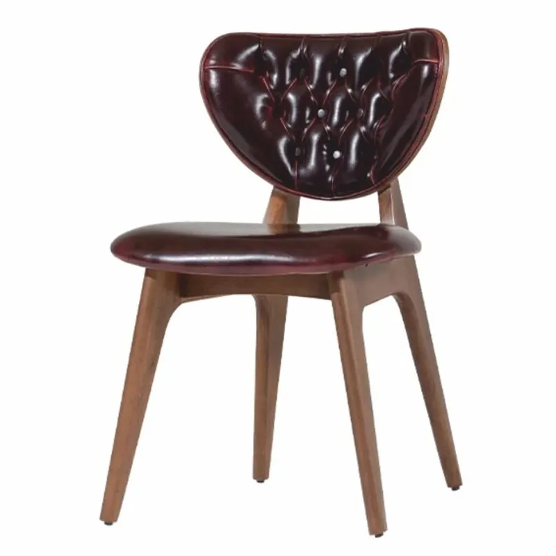 Casa Padrino sedia da pranzo di lusso in pelle rosso vino scuro / marrone - Mobili da pranzo in vera pelle Top-Seller