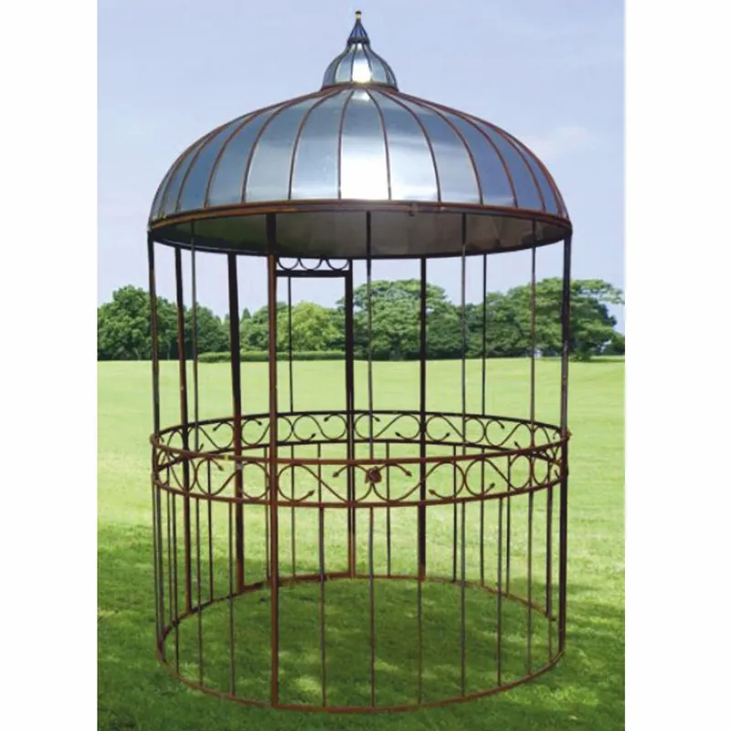 Versand Am Gleichen Tag Casa Padrino casa per uccelli da giardino Art Nouveau ruggine / argento Ø 200 x A. 300 cm - Casas uccelli nostalgiche