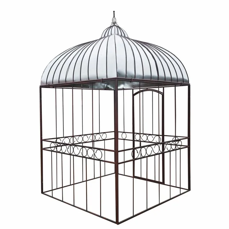 Expressversand Casa Padrino casa per uccelli da giardino Art Nouveau ruggine / argento 200 x A. 300 cm - Casas uccelli nostalgiche
