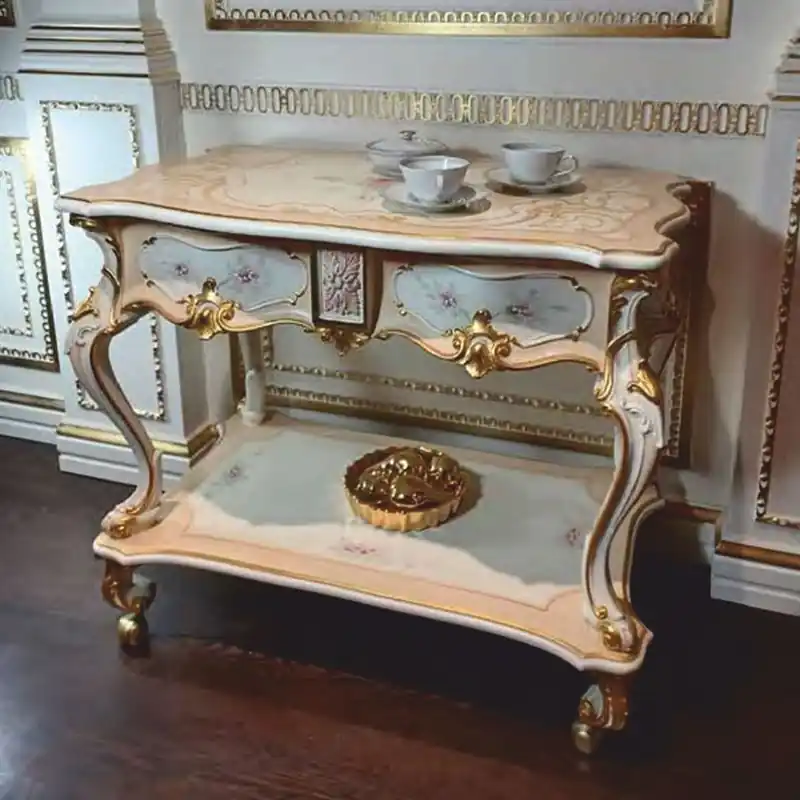 Casa Padrino carrello da portata barocco di lusso crema / bianco / oro - Mobili per hotel barocco - Fatto in Italia Bestpreis