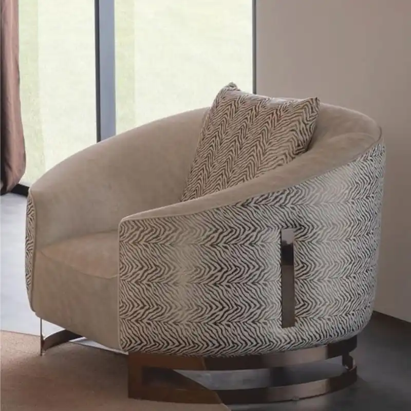 Casa Padrino poltrona di lusso grigio / bianco / bronzo - Mobili per soggiorno e hotel Schneller Versand