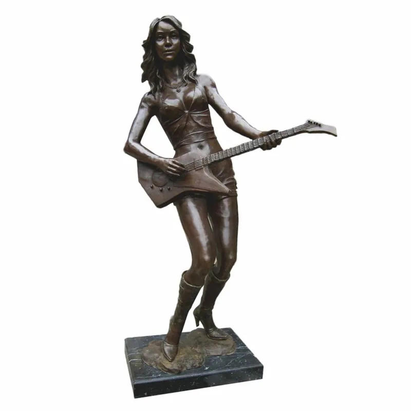 Casa Padrino scultura decorativa XXL in ottone suonatore di chitarra bronzo / nero A. 180 cm Zertifiziert
