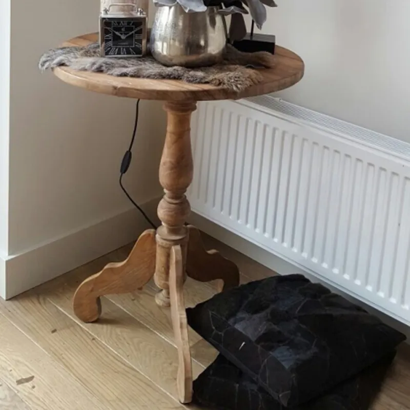 Beistelltisch Bistrotisch Dengkleh Ø 60 cm Tisch Kaffeetisch Massivholz Teakholz Heißes Angebot