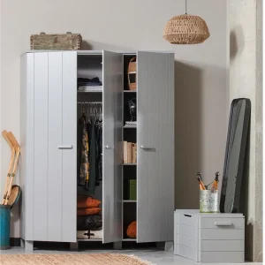 woood Kleiderschrank DENNIS Schranksystem Schrank grau Sichere Zahlung