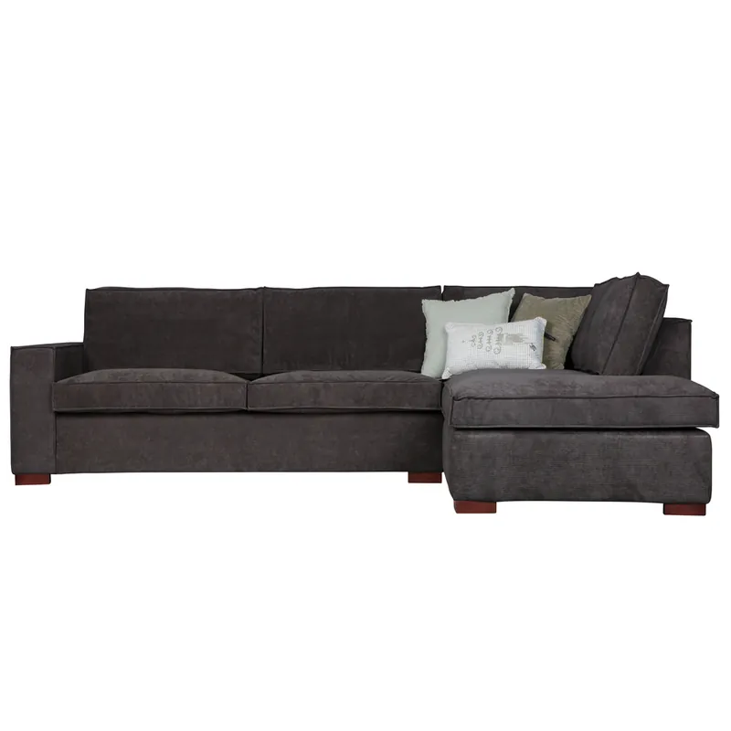 Eckgarnitur Thomas Ribcord Dunkelgrau Couch Sofa Ecksofa Longchair Rechts Eckcouch Highlight