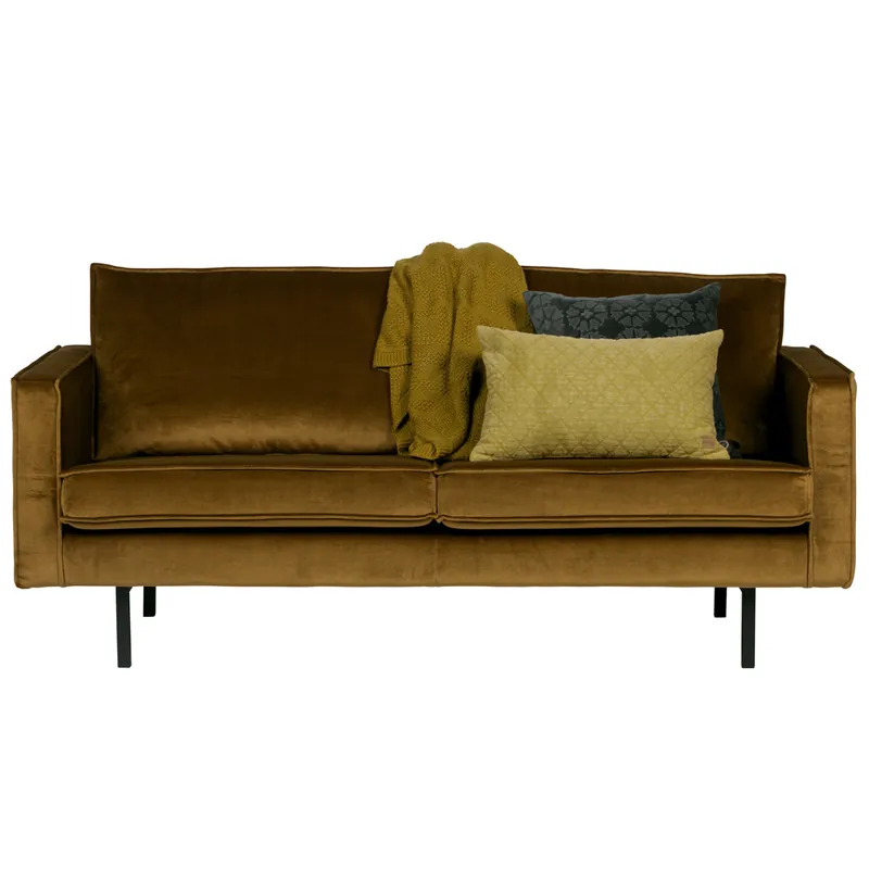 Super-Preis 2,5 Sitzer Sofa RODEO Samt honiggelb Couch Loungesofa Garnitur Couchgarnitur
