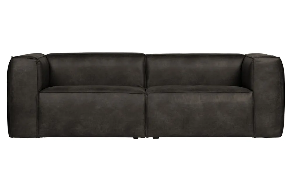 Sonderangebot 3,5 Sitzer Sofa Bean schwarz Lounge Couch recyceltes Leder Loungesofa Couchgarnitur