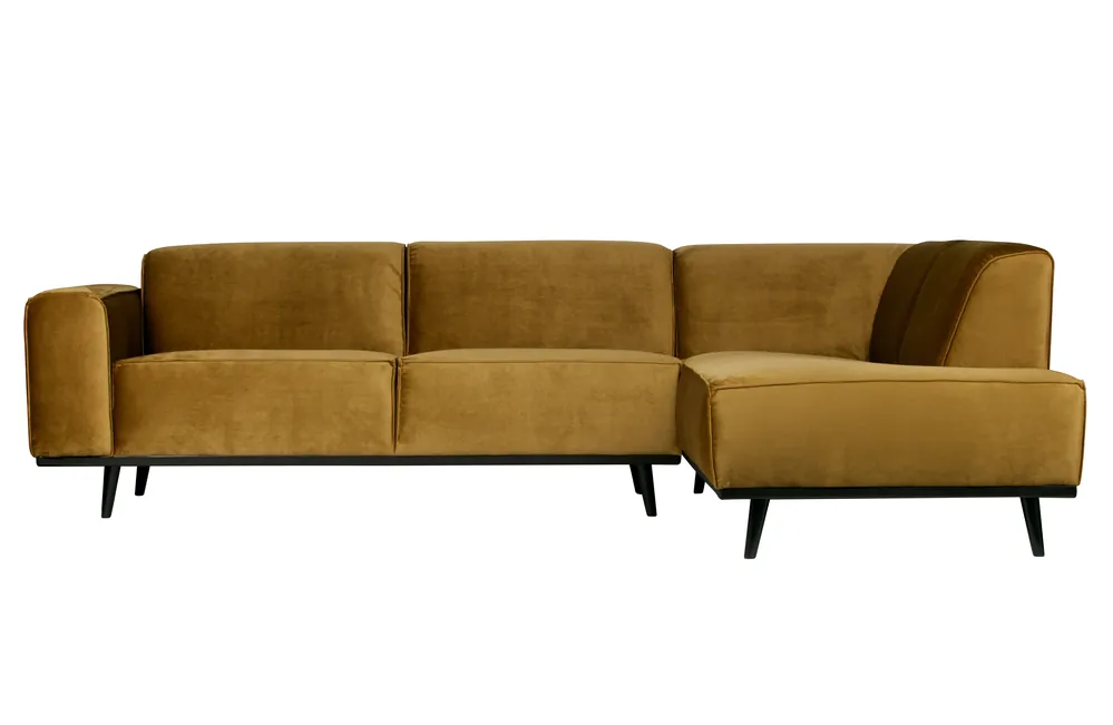 Ecksofa Statement Samt honiggelb Longchair Rechts Must-Have