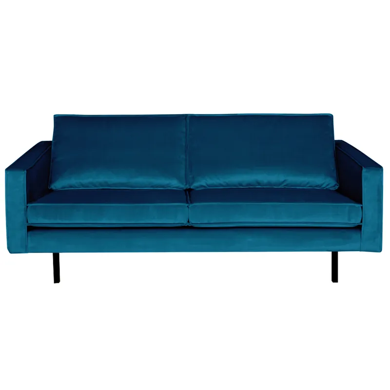 2,5 Sitzer Sofa Rodeo Samt blau Couch Garnitur Samtsofa Couchgarnitur Super-Preis