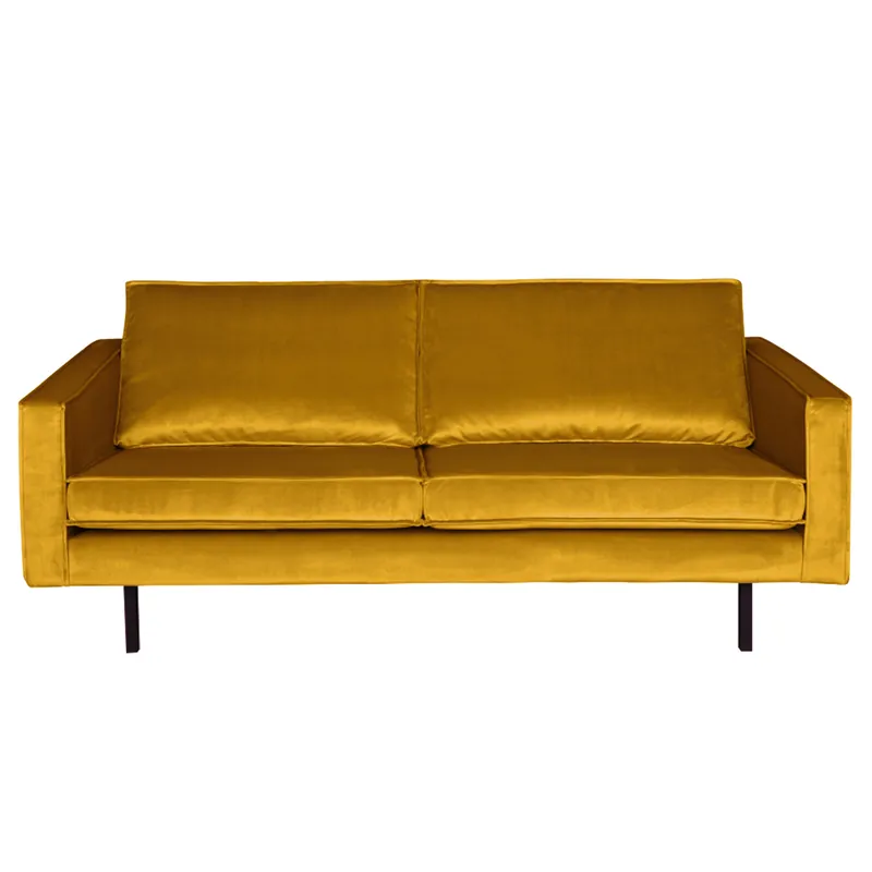 Preiswert 2,5 Sitzer Sofa Rodeo Samt ocker Couch Garnitur Samtsofa Couchgarnitur