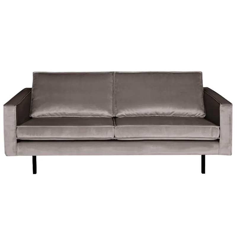 Super-Preis 2,5 Sitzer Sofa Rodeo Samt taupe Couch Garnitur Samtsofa Couchgarnitur