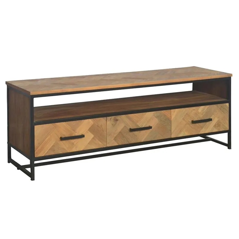 TV Möbel Accent 150 cm Lowboard Teakholz Top-Angebot