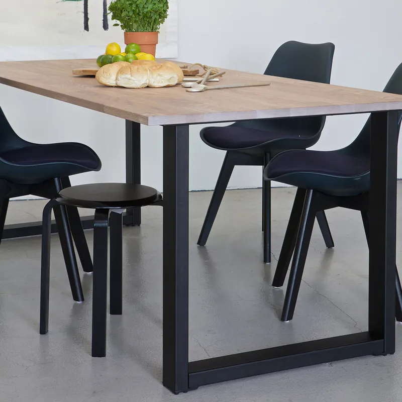 2er Set Tischbeine KD U-Form Metall schwarz Tischbein Metallbein Tischfüße Ausverkauf