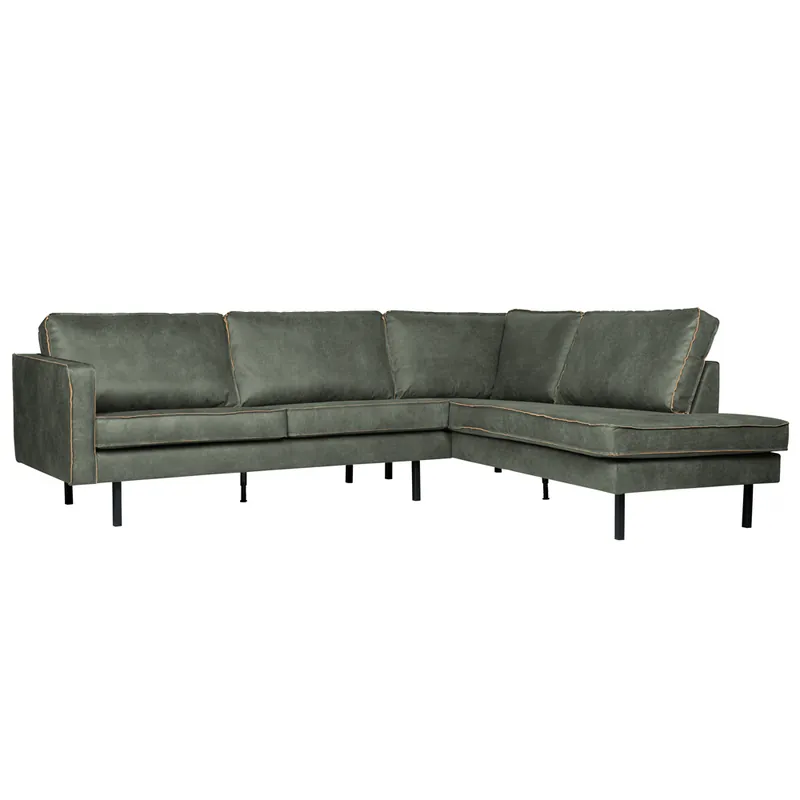 woood Ecksofa Rodeo Leder grün Longchair rechts Kracherpreis