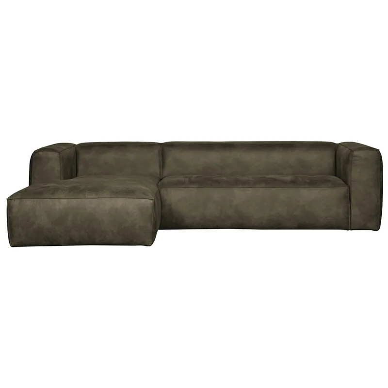 Neuheit Ecksofa BEAN recyceltes Leder armygrün