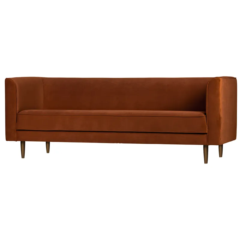 Abverkauf vtwonen 3 Sitzer Sofa Studio Samt rost 220 cm Samtcouch Couch