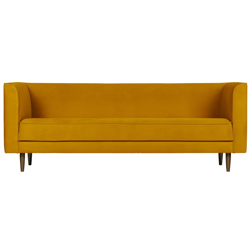Neu vtwonen 3 Sitzer Sofa Studio Samt ocker 220 cm Samtcouch Couch