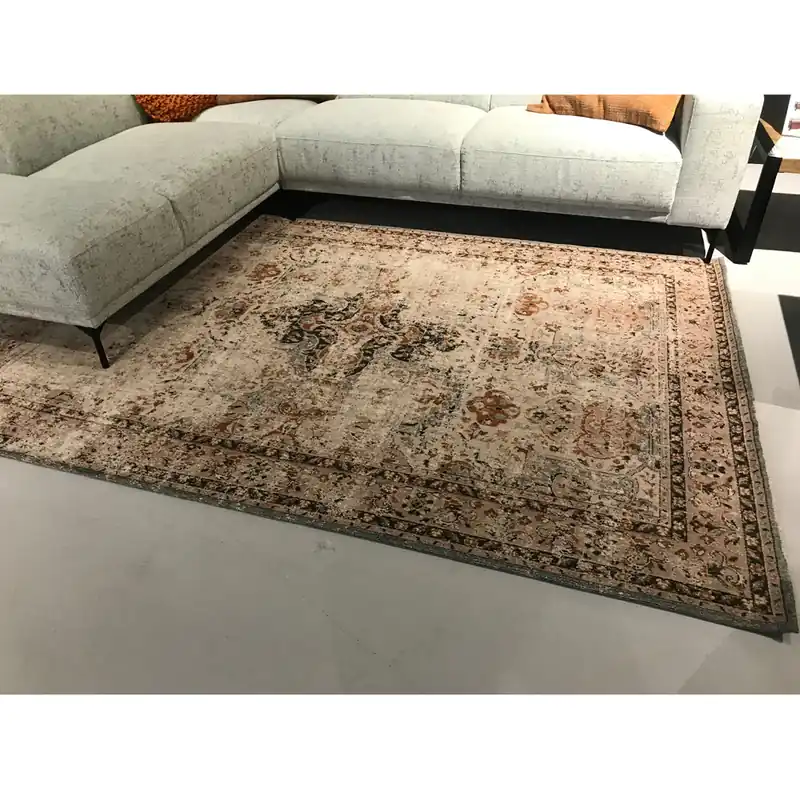 Mega-Angebot Vintage Teppich Raffles 170 x 240 cm beige Carpet Baumwolle