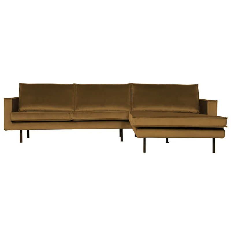 Eckgarnitur Rodeo Samt honiggelb Couch Sofa Ecksofa Longchair rechts Preisknaller