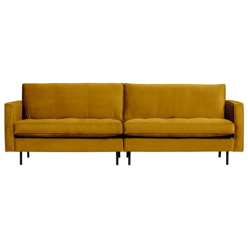 Direktkauf 3 Sitzer Sofa Rodeo Samt Velvet ocker Couch Garnitur Couchgarnitur