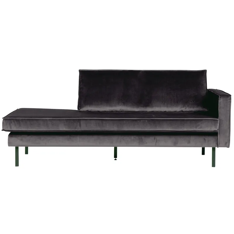 Sofa Chaiselongue RODEO Recamiere Samt anthrazit rechts Tagesbett Geprüft