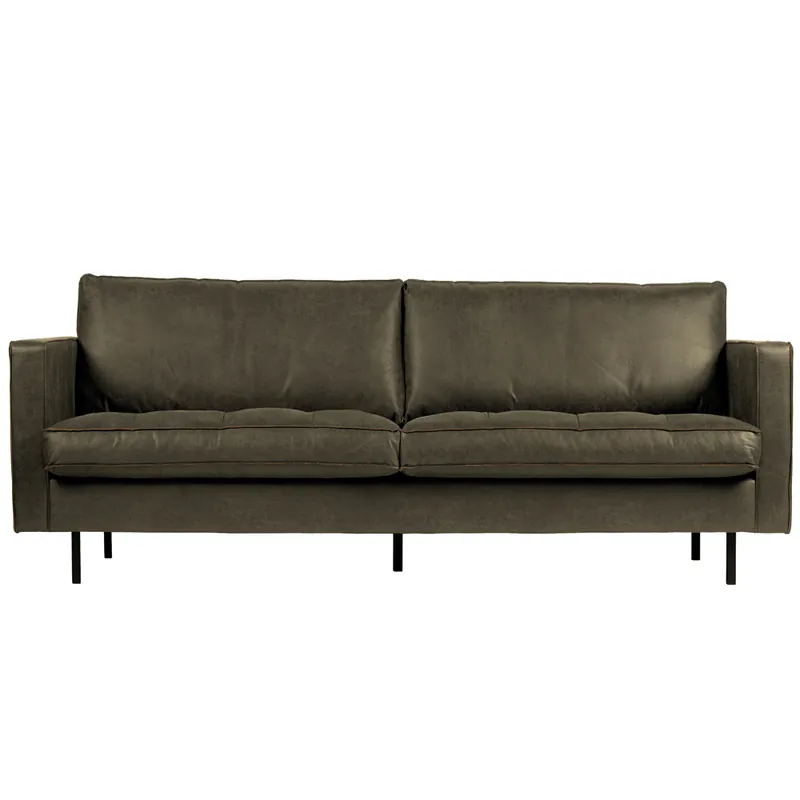 2,5 Sitzer Sofa Rodeo Classic armygrün recyceltes Leder Letzte Chance