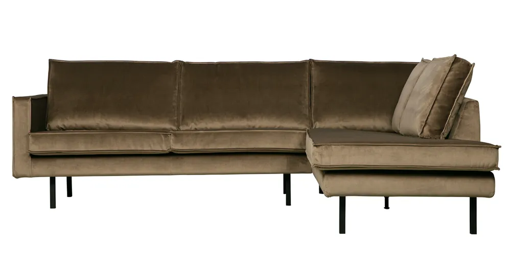 Garantierte Lieferung Ecksofa Rodeo Samt taupe Longchair rechts