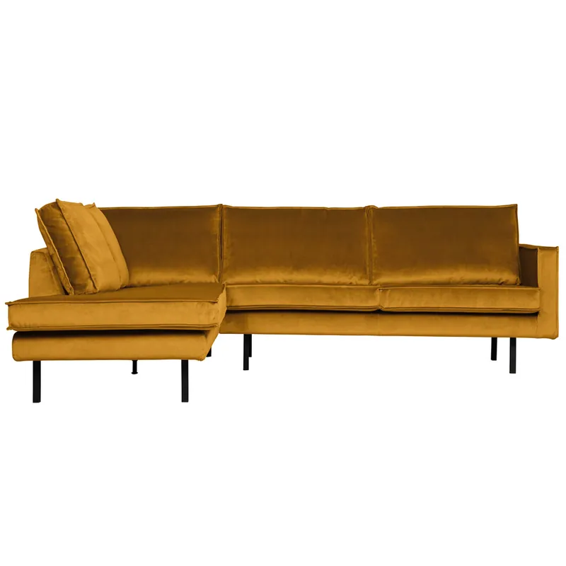 Zertifiziert Ecksofa Rodeo Samt ocker Longchair links