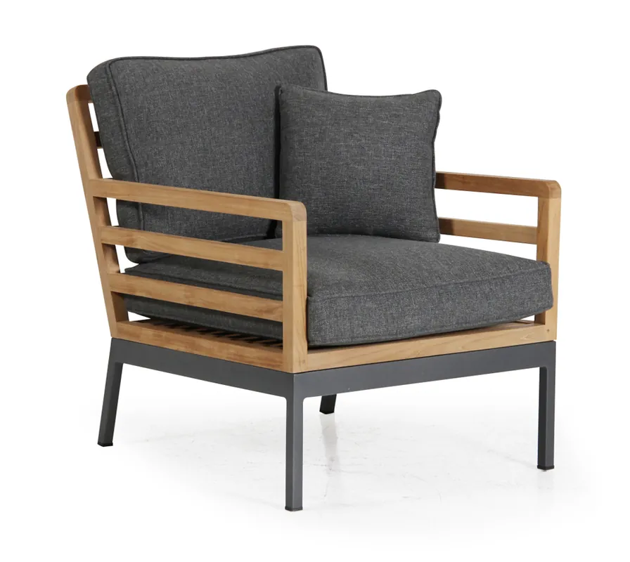 Neu Im Sortiment Loungesessel Garten Sessel Teakholz ZALANGO incl. Sitzkissen
