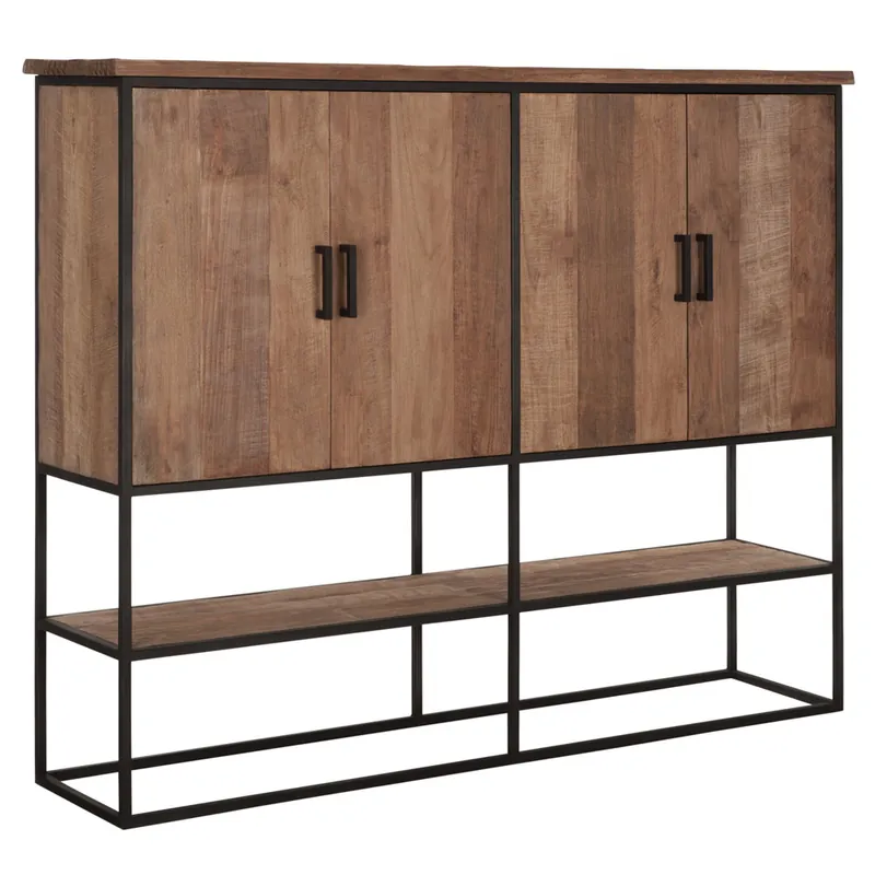 Bestseller DTP HOME Aufbewahrungsschrank Timeless Beam large Teakholz braun Metall