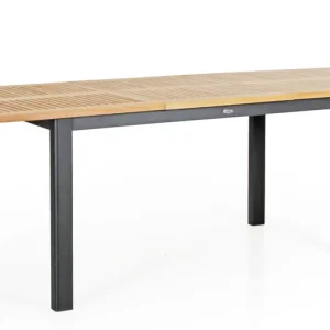Teak Gartentisch ausziehbar LYON 195 / 250 cm schwarz Schnäppchen
