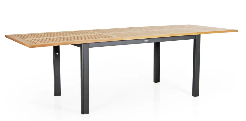 Teak Gartentisch ausziehbar LYON 195 / 250 cm schwarz Schnäppchen