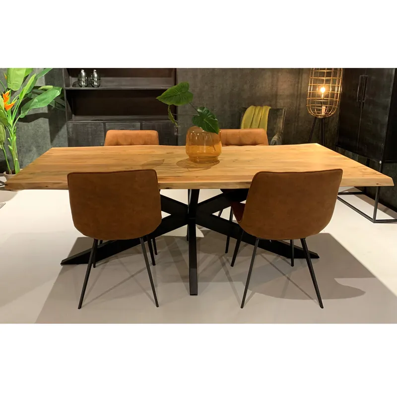 Must-Have Esstisch Spider 220 x 100 cm Akazie Holz Baumstamm Baumkante