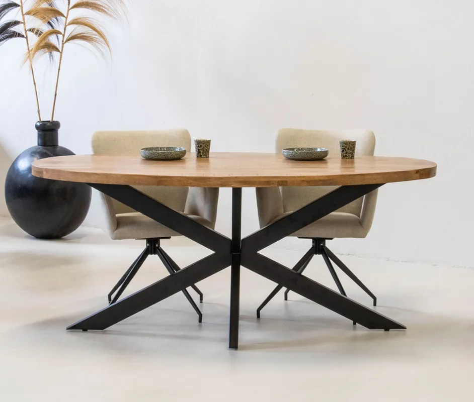 Angebot Esstisch Mosan oval 200 x 100 cm Mango Holz
